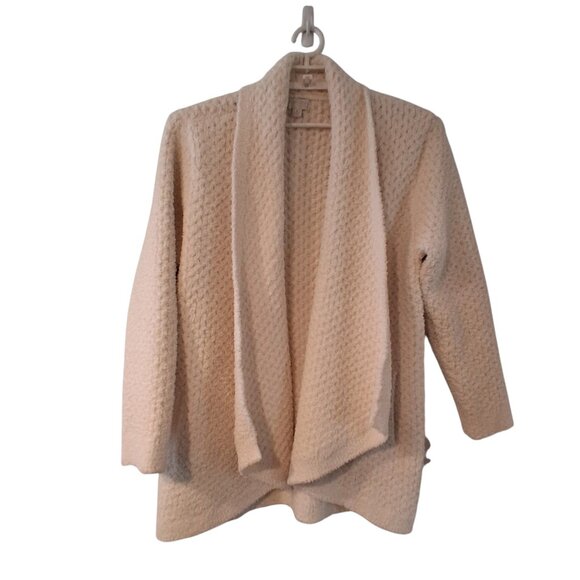 Barefoot Dreams cozy chic knit honeycomb shawl cardigan womens XL cream - Picture 1 of 4